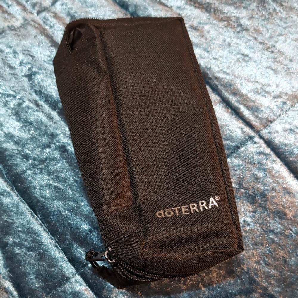 Doterra Black Travel Zipper Pouch with Logo